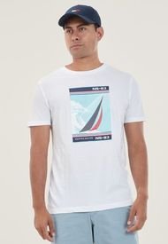 Camiseta Blanco-Aguamarina-Azul Nautica
