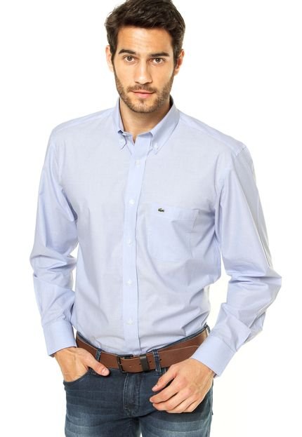 Camisa Lacoste Lisa Azul - Marca Lacoste