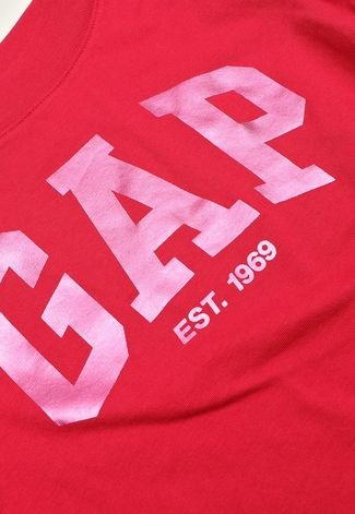 Blusa Infantil de Moletom GAP Logo Vermelha