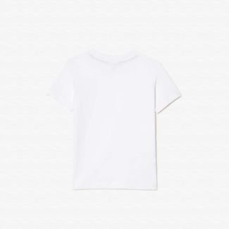 Camiseta Lacoste em jérsei de algodão liso Branco