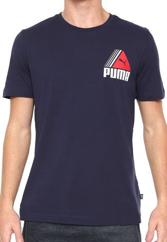 Camiseta Puma Tri Retro Azul-Marinho