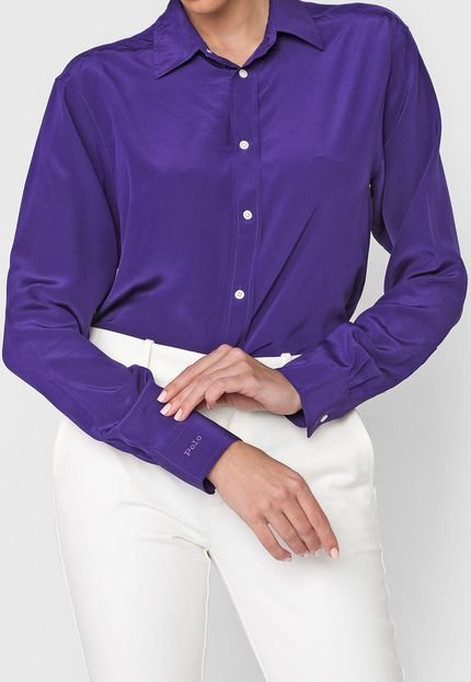 Camisa Seda Lauren Ralph Lauren Lisa Roxa - Marca Lauren Ralph Lauren