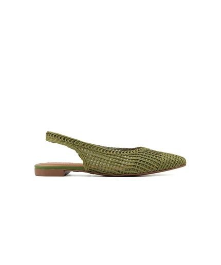 Sapatilha Valentina Slingback Tramada 373252 Verde Incolor - Marca Valentina