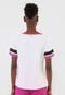 Camiseta Linho Forum Listras Off-White/Rosa - Marca Forum
