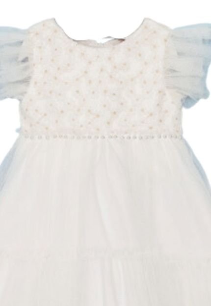 Vestido Branco Tule Flor Infantil Petit Cherie G Branco - Marca Petit Cherie