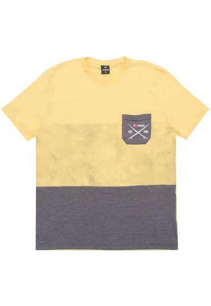 Camiseta Fico Menino Amarela/Cinza - Marca Fico