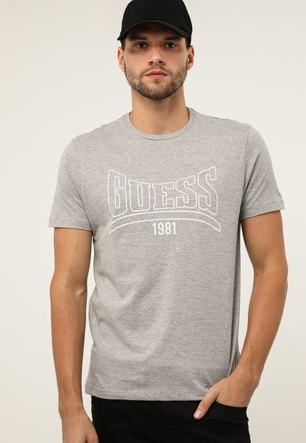 Camiseta Guess Logo Cinza - Marca Guess