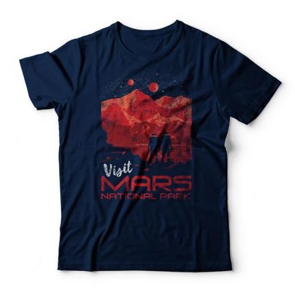 Camiseta Visit Mars - Azul Marinho - Marca Studio Geek 