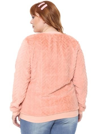 Jaqueta Bomber Secret Glam Plus Size Pelo Rosa