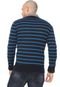 Suéter Iódice Tricot Listras Azul-marinho - Marca IÓDICE