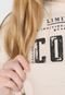 Blusa de Moletom Fechada Colcci Lettering Off-White - Marca Colcci