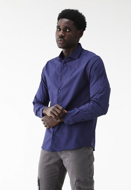 Camisa Ellus Slim Mini Icon Azul - Marca Ellus