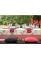 Toalha de Mesa Karsten Quadrada Ecobela Romena 78x78cm Bege/Vermelha - Marca Karsten