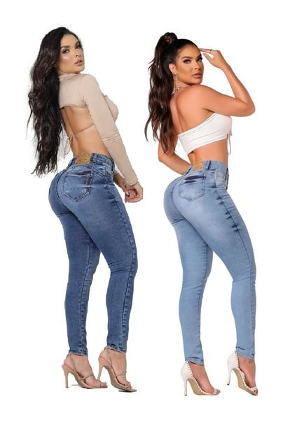 KIT 2 Calça Jeans Feminina Modeladora LEVANTA BUMBUM SHOPLE  A13   A9 - Marca SHOPLE