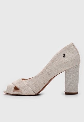 Peep Toe Santa Lolla Tiras Cruzadas Off-White