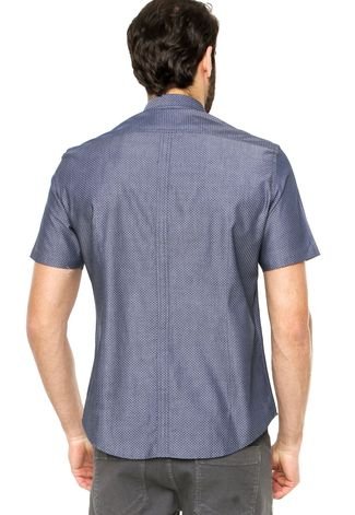 Camisa Manga Curta Aramis Geométrica Azul