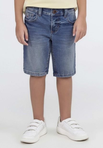 Bermuda Jeans Infantil Menino com Elasticidade - Marca Hangar 33