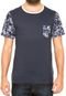 Camiseta Juice It Concept Floral Grid Pockets Azul - Marca Juice It