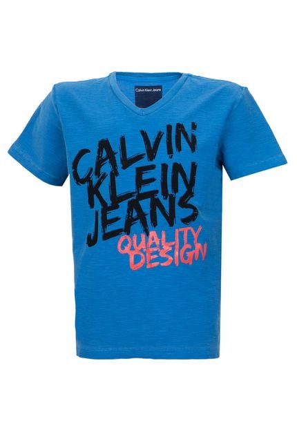 Camiseta Calvin Klein Kids Best Azul - Marca Calvin Klein Kids