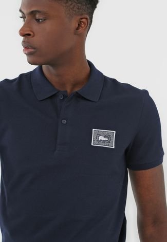 Camisa Polo Lacoste Slim Logo Azul-Marinho
