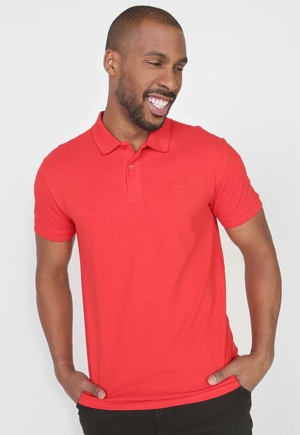 Camisa Polo Colcci Reta Bordado Vermelha - Marca Colcci