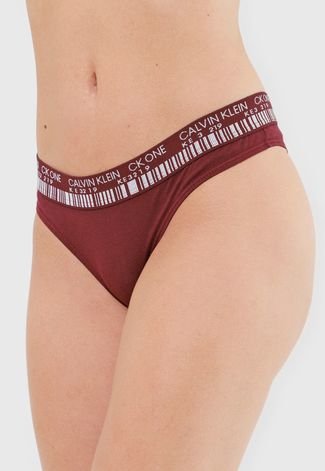 Calcinha Calvin Klein Underwear Tanga Barcode Vinho - Compre Agora | Dafiti  Brasil