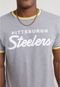 Camiseta Mitchell & Ness Estampada NFL Especial Pittsburgh Steelers Cinza Mescla - Marca Mitchell & Ness