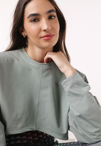 Blusa de Moletom Cropped Fechada adidas Performance Yoga Studio Verde -  Compre Agora