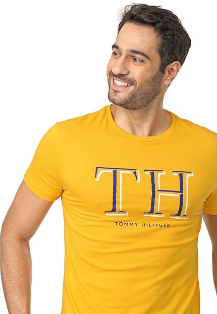 Camiseta Tommy Hilfiger Lettering Amarela - Marca Tommy Hilfiger
