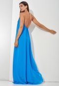 Vestido Festa Azul Celeste Com Corrente Dourada - Marca Miesse