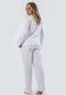 Pijama Feminino Linha Noite Longo Inverno Plush Super Conforto Branco - Marca Linha Noite