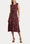 Vestido Lauren Ralph Lauren Midi Estampado Vinho - Marca Lauren Ralph Lauren