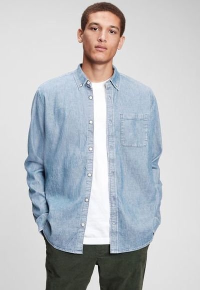 Camisa shop azul indigo