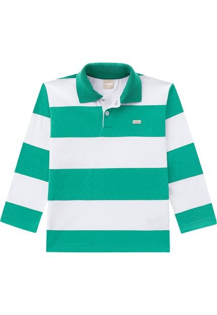 Camisa Polo Milon Infantil Listrada Verde - Marca Milon