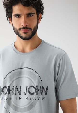 Camiseta John John Logo Cinza