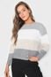 Suéter Tricot Calvin Klein Jeans Color Block Cinza/Off-White - Marca Calvin Klein Jeans