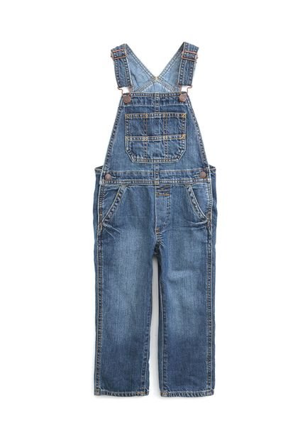 Jardineira Jeans Jeans GAP Infantil Pespontos Azul - Marca GAP