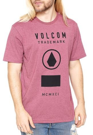Camiseta Volcom Solid State Vinho