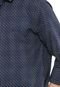 Camisa Dudalina Slim Geométrica Azul-marinho - Marca Dudalina