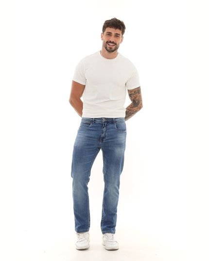 Calça Jeans Slim Fit Masculina Básica 23595 Média Consciência - Marca Consciência
