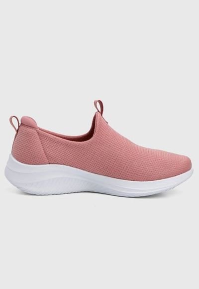 Tenis Training Rosa Blanco Skechers Ultra Flex 3.0 Soft Classics