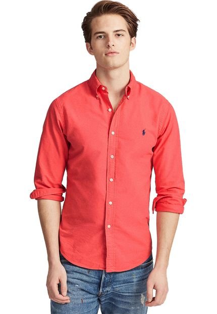 Camisa Polo Ralph Lauren Slim Fit Vermelha - Marca Polo Ralph Lauren