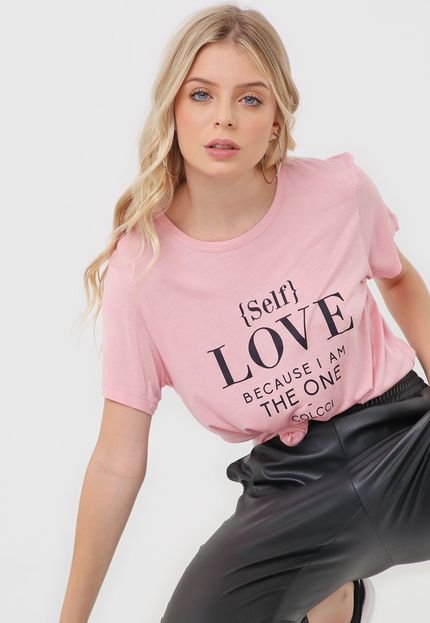 Camiseta Colcci Self Love Rosa - Marca Colcci
