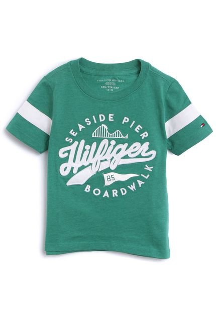 Camiseta Tommy Hilfiger Kids Menino Escrita Verde - Marca Tommy Hilfiger Kids