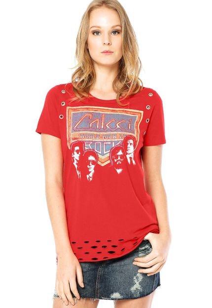 Camiseta Colcci Comfort Rock Vermelha - Marca Colcci
