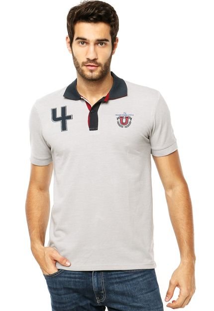 Camisa Polo TNG Brasão e Silk Cinza - Marca TNG