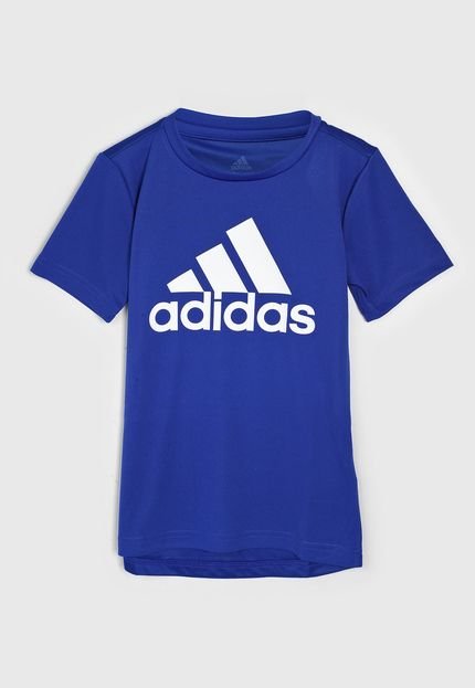 Camiseta adidas Performance Infantil Big Logo Azul - Marca adidas Performance
