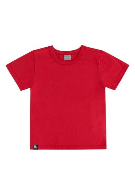 Camiseta Básica Infantil para Meninos Manga Curta em Meia Malha Quimby Vermelho - Marca Quimby