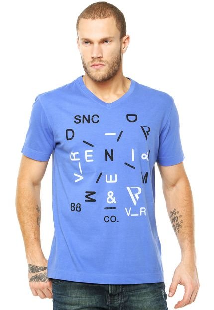 Camiseta VR Tipografia Azul - Marca VR