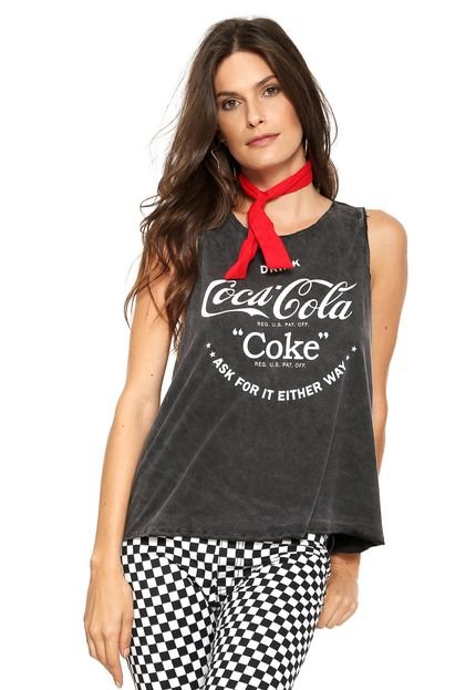 Regata Coca-Cola Jeans Drink Coke Preta - Marca Coca-Cola Jeans